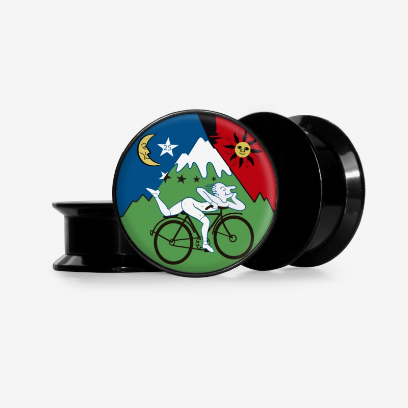 Plug Bike 100 com estampa de ciclista em fundo vibrante.