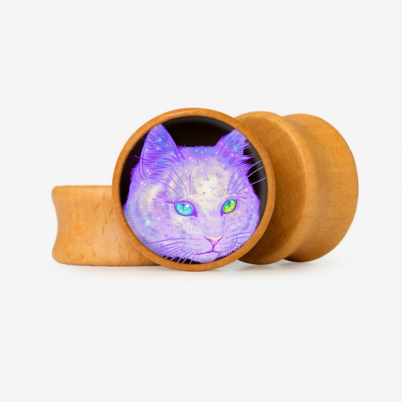 Plug Gato Galáctico - Base Selecionável - Psicodélico