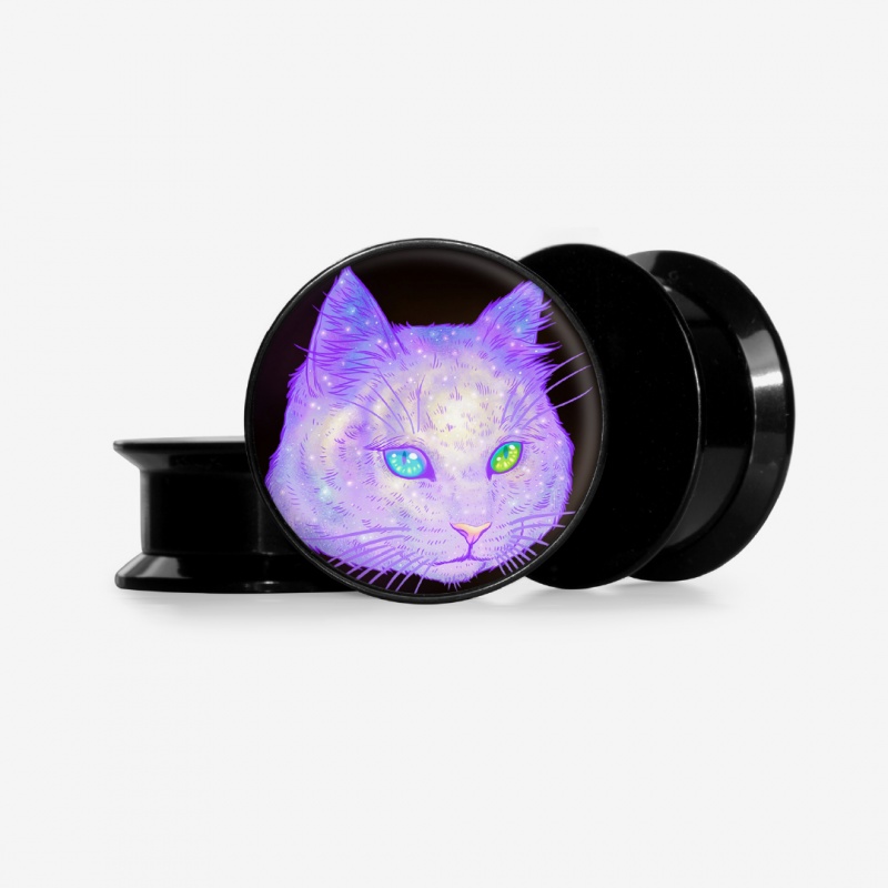 Plug Gato Galáctico - Base Selecionável - Psicodélico