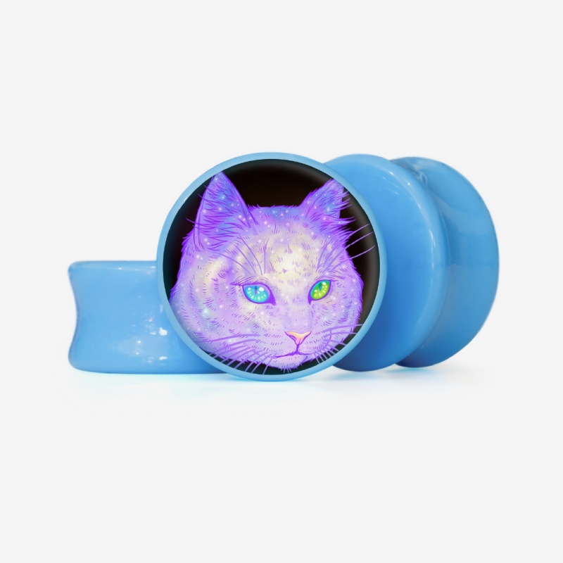 Plug Gato Galáctico - Base Selecionável - Psicodélico