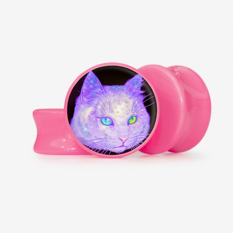 Plug Gato Galáctico - Base Selecionável - Psicodélico