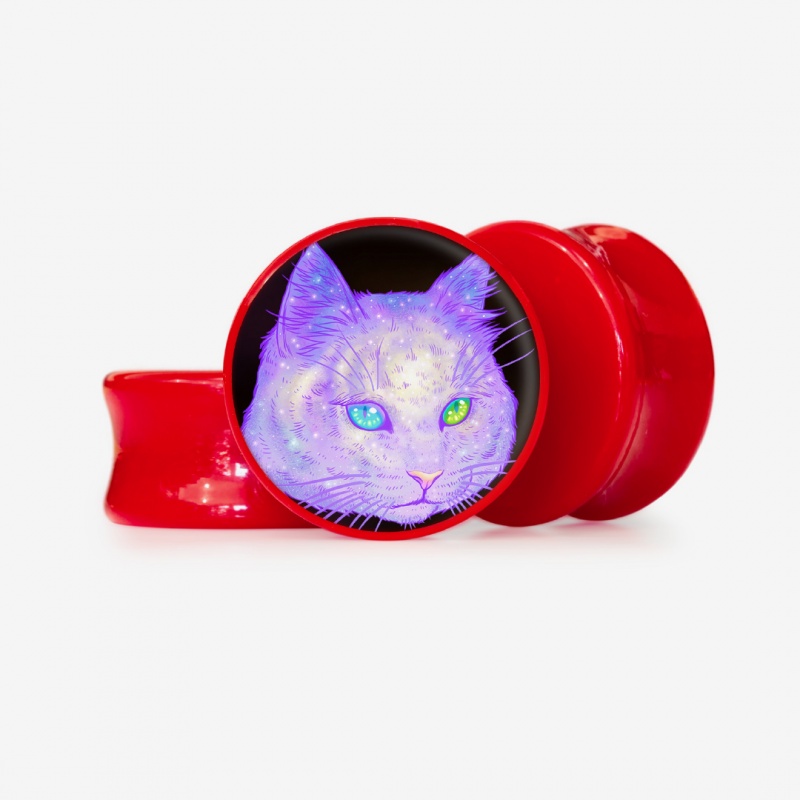 Plug Gato Galáctico - Base Selecionável - Psicodélico