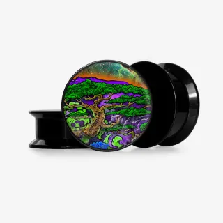 Plug Floresta Cósmica com estampa cósmica e toque natural