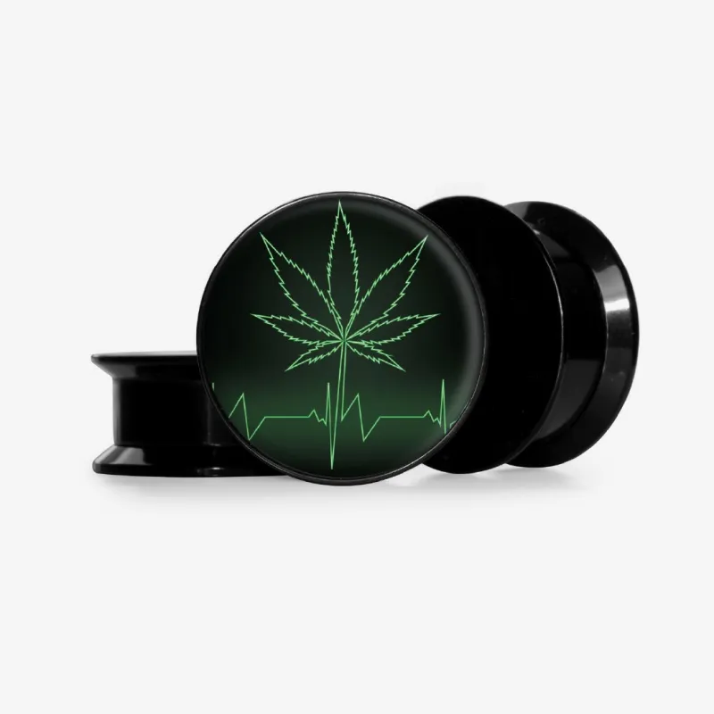 Plug O Pulso com estampa psicodélica de erva pulsante em fundo vibrante