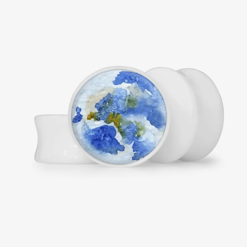 Plug Terra com estampa de planeta e base selecionável disponível em várias opções