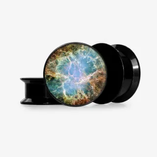 Plug Nebulosa Caranguejo Base com estampa cósmica e encaixe personalizado