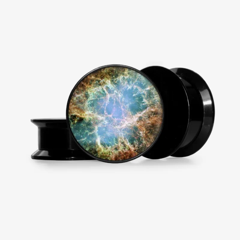 Plug Nebulosa Caranguejo Base com estampa cósmica e encaixe personalizado