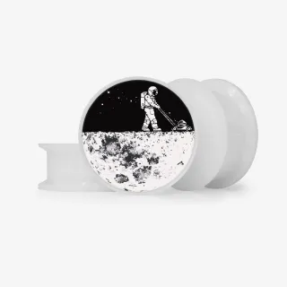 Plug Jardineiro Lunático Base com estampa botânica psicodélica