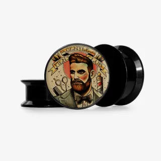 Plug Gentlemans Club com estampa vintage de caveira com bigode