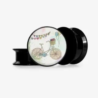 Plug Bicicleta Retrô com estampa vintage em tons aquarelados