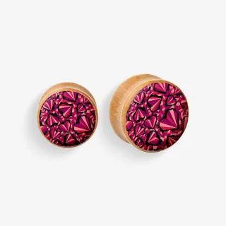 Plug de Madeira - Estampa Coração - Madeira