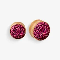 Plug de Madeira - Estampa Coração é na ALARGS