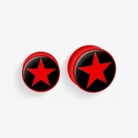 Plug de Acrílico Colorido - Estrela Vermelha é na ALARGS