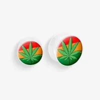 Plug de Acrílico com Rosca - Erva e Reggae é na ALARGS
