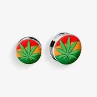 Plug de Aço Cirúrgico com Rosca - Erva e Reggae é na ALARGS