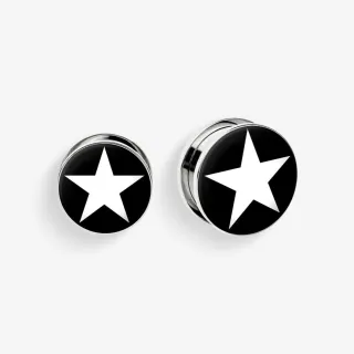 Plug de Aço Cirúrgico com Rosca - Estrela Branca - Aço cirúrgico