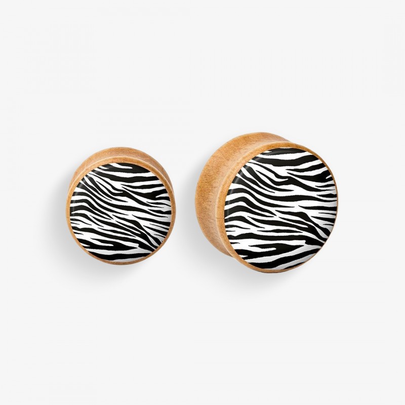 Plug de Madeira - Estampa de Zebra - Madeira