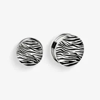 Plug de Aço Cirúrgico com Rosca - Estampa de Zebra