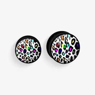 Plug Acrílico Desenho Onça Colorida - Acrílico