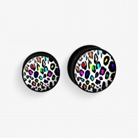 Plug Acrílico Desenho Onça Colorida é na ALARGS