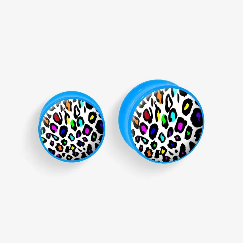 Plug Acrílico Desenho Onça Colorida - Acrílico