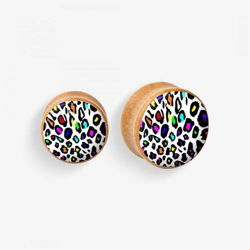 Plug de Madeira - Onça Colorida - Madeira