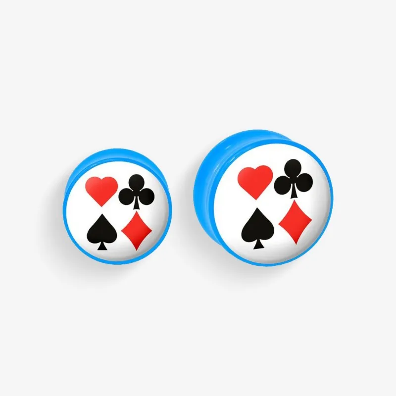 Plug de Acrílico Colorido - Naipes - Acrílico