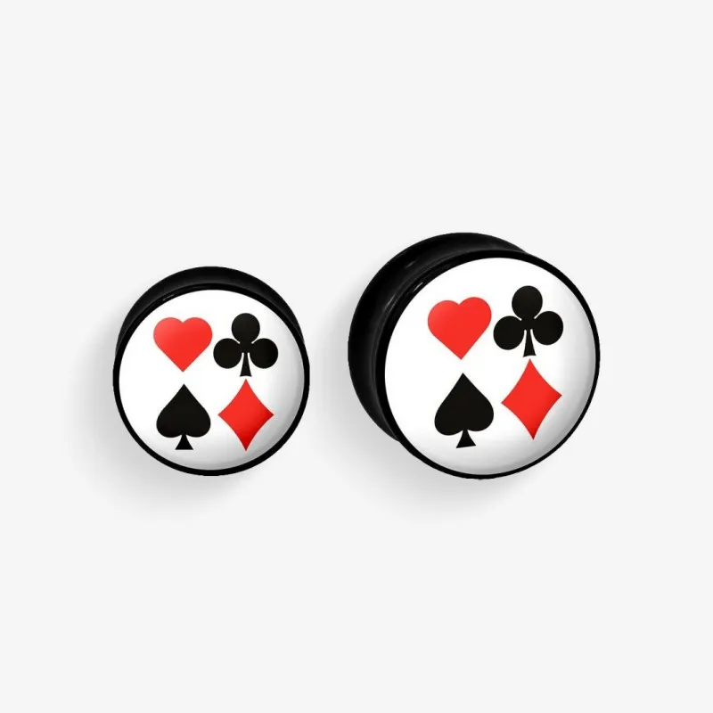 Plug de Acrílico Colorido - Naipes - Acrílico