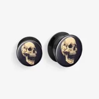 Plug de Acrílico com Rosca - Caveira Vintage é na ALARGS