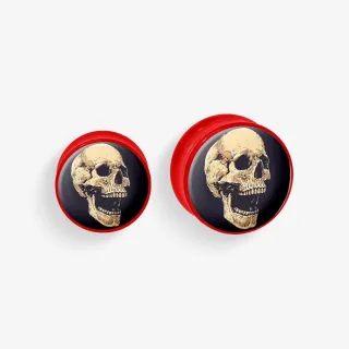 Plug de Acrílico Colorido - Caveira Vintage - Acrílico