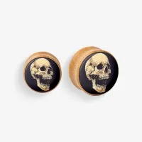 Plug Caveira Vintage em Madeira - Estilo Único | ALARGS