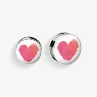 Plug de Aço Cirúrgico com Rosca - Coração de Aquarela