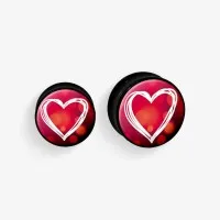 Plug de Acrílico Colorido - Coração Rabiscado é na ALARGS