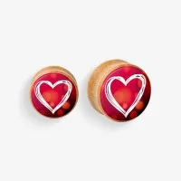 Plug de Madeira - Coração Rabiscado é na ALARGS