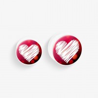 Plug de Acrílico Colorido - Coração em Ranhuras é na ALARGS