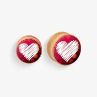 Plug de Madeira - Coração em Ranhuras é na ALARGS