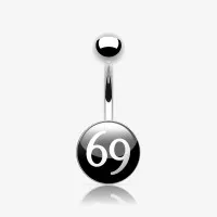 Piercing Umbigo 69 em Aço Cirúrgico com Design Provocante