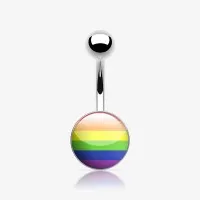 Piercing Umbigo Rainbow com Efeito Furta-Cor Moderno