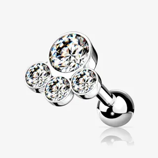 Piercing cartilagem strass pequeno em aço cirúrgico, delicado e feminino