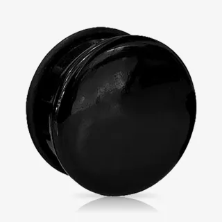 Plug Acrílico Preto O-ring com design fechado e um anel de segurança