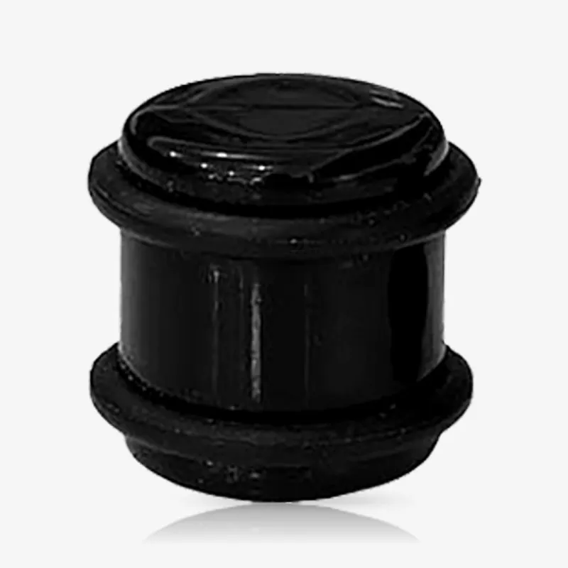 Plug de Acrílico Preto com dois O-rings laterais, modelo fechado