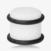 Plug de Acrílico Branco com 2 O-rings resistente e leve