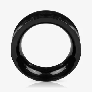 Alargador Plug Acrílico Flangeado Preto - Resina