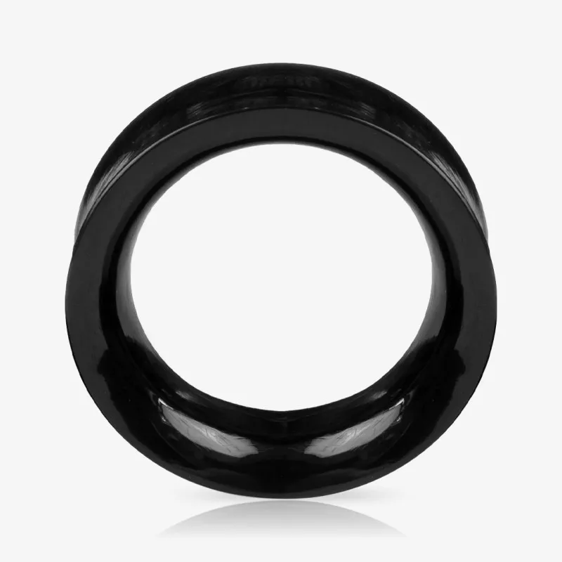 Alargador Plug Acrílico Flangeado Preto - Resina