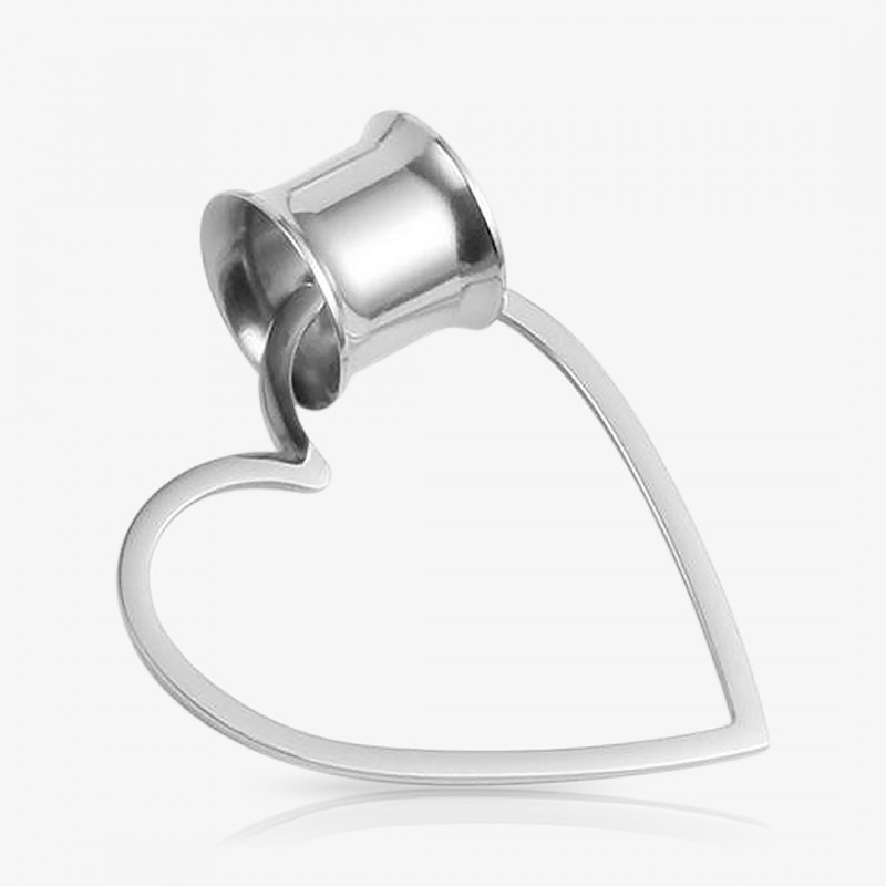 Alargabrinco Coração Prateado - Unidade - Alargabrincos