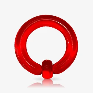 Argola de Acrílico Vermelho Translúcido - Captive - Argola