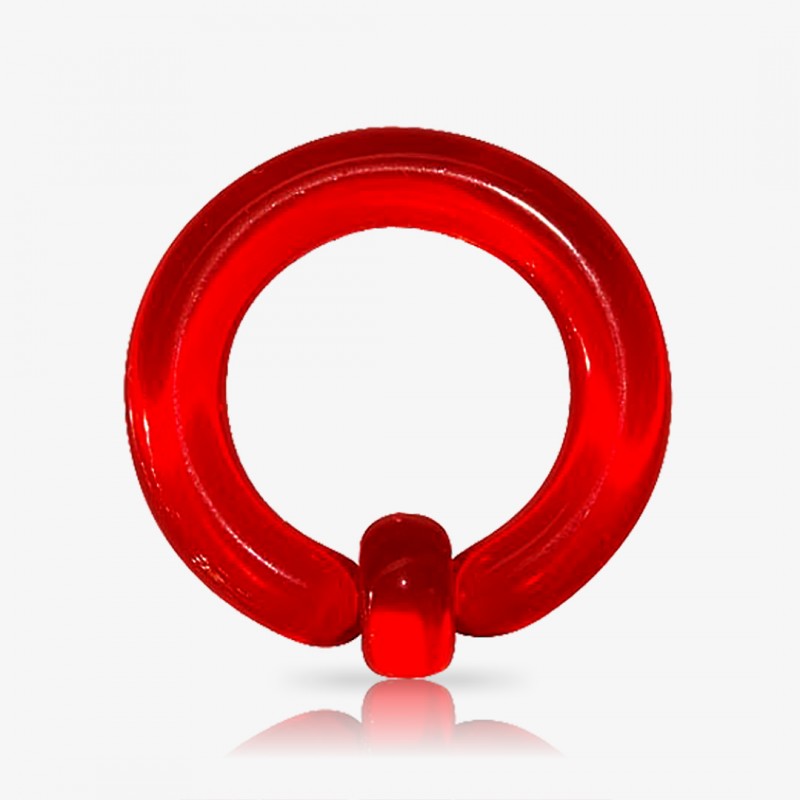 Argola de Acrílico Vermelho Translúcido - Captive - Argola