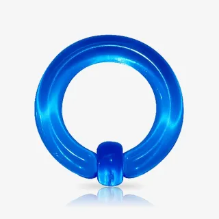 Argola de Acrílico Azul Translúcido - Captive - Argola