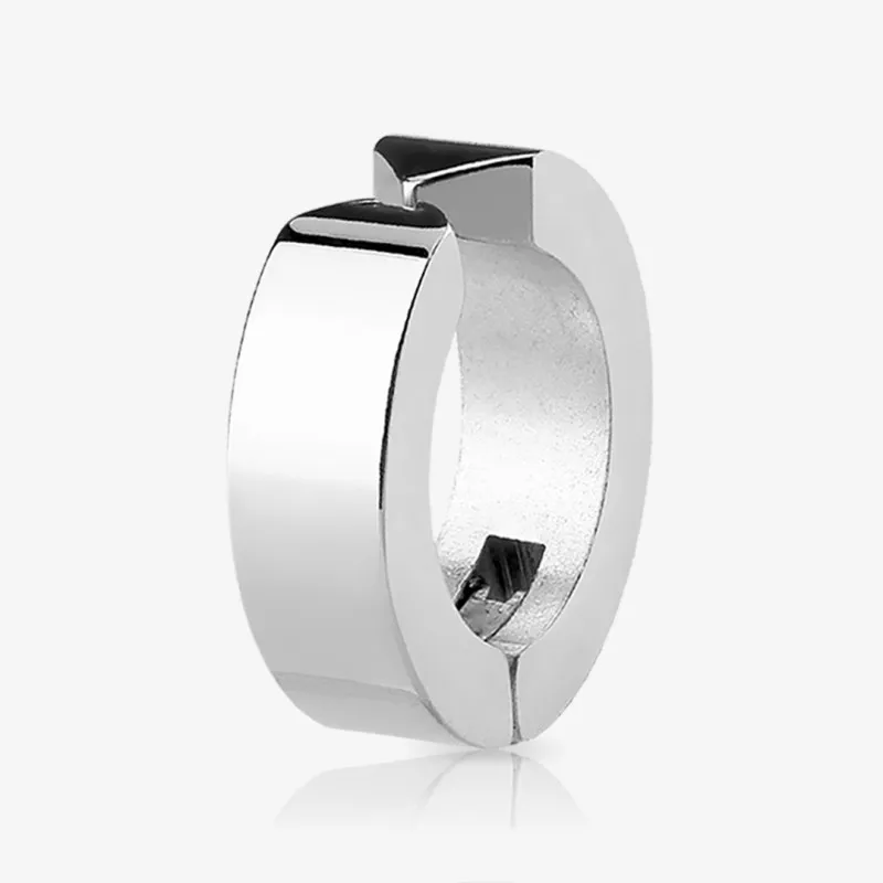 Brinco Aço Pressão Prateado masculino com design moderno e acabamento resistente