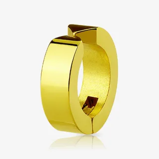 Brinco Aço Pressão Dourado masculino em aço cirúrgico com acabamento sofisticado